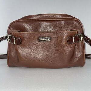 Vintage 90s Liz Claiborne Camel Faux Leather Crossbody Bag